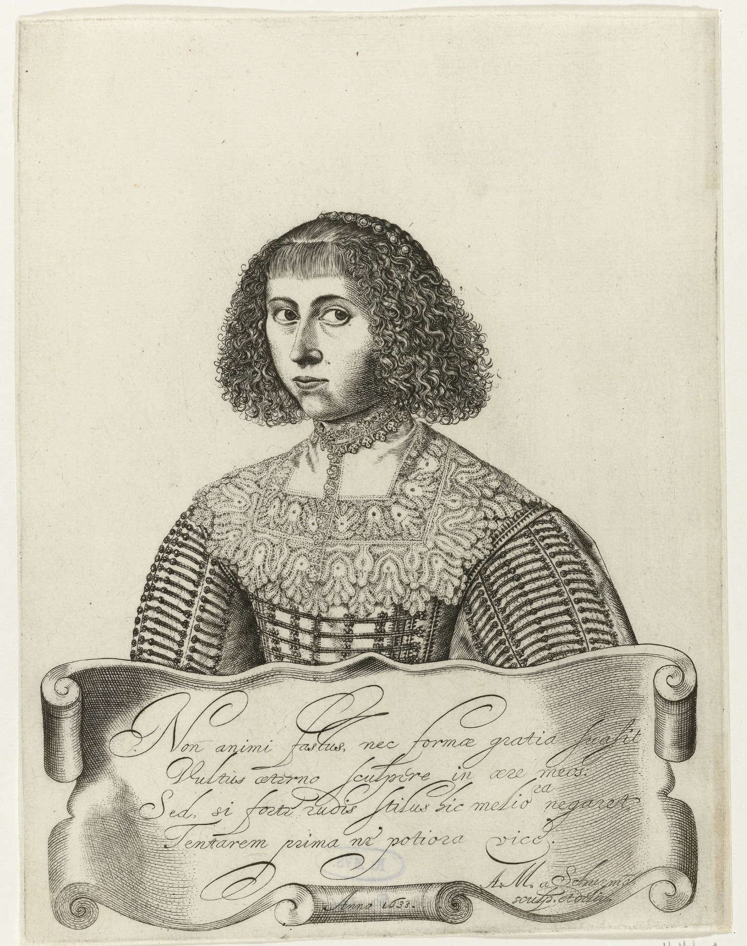 Anna Maria van Schurman, Self-Portrait (1633). Rijksmuseum. Object number RP-P-OB-59.344.